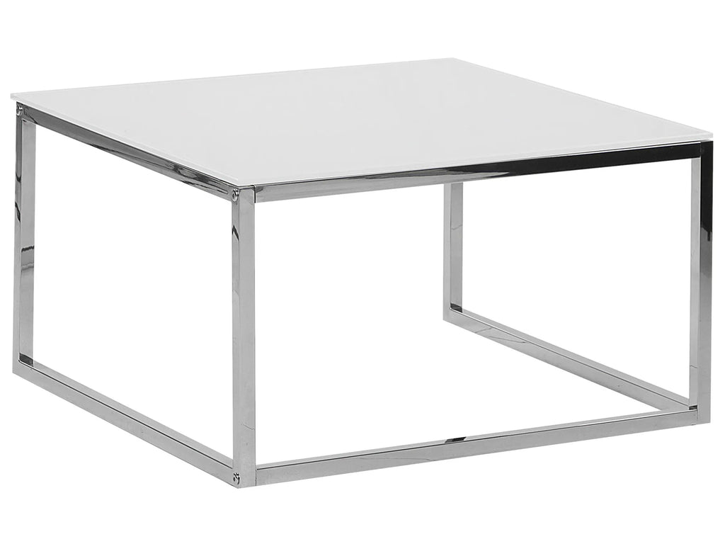 Set of 2 Coffee Tables BREA Tempered Glass White