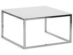 Set of 2 Coffee Tables BREA Tempered Glass White