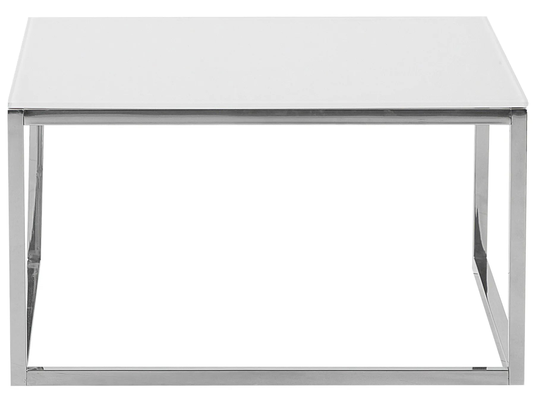 Set of 2 Coffee Tables BREA Tempered Glass White