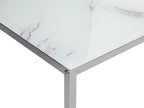 Set of 2 Coffee Tables BREA Tempered Glass White Marble