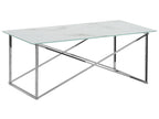 Coffee Table EMPORIA Tempered Glass Marble/ Silver