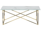 Coffee Table EMPORIA Tempered Glass Marble/ Gold
