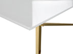 Coffee Table EMPORIA Tempered Glass White/ Gold