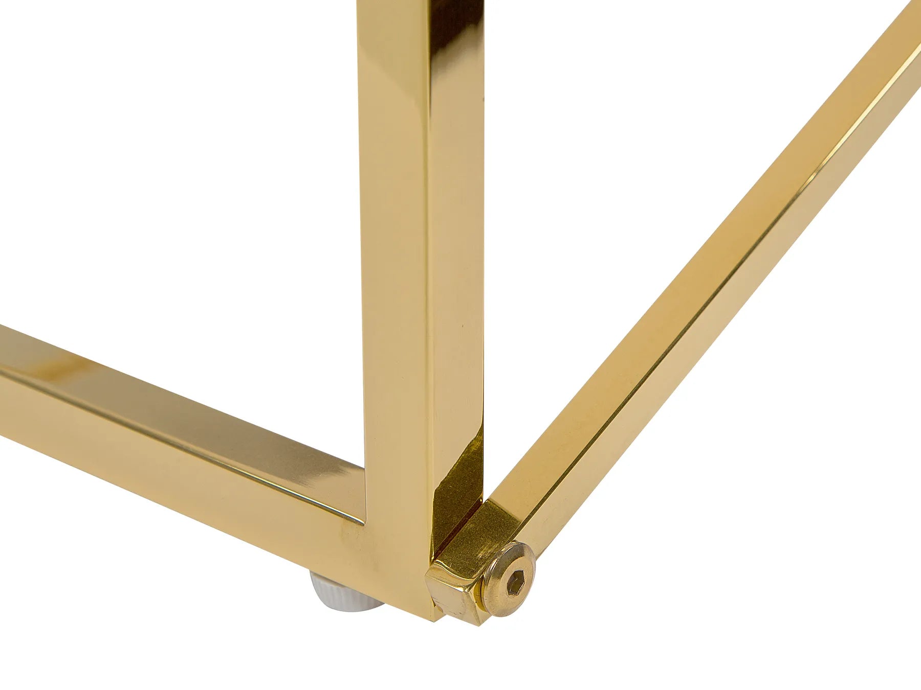 Coffee Table EMPORIA Tempered Glass White/ Gold