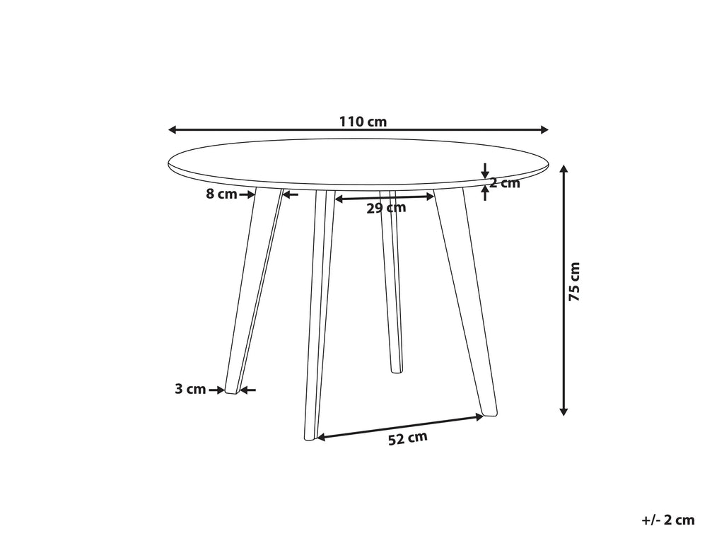 Dining Table MOSBY White Marble 110 cm 110 cm
