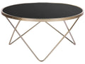 Coffee Table MERIDIAN Tempered Glass Black/ Gold