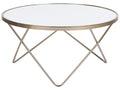 Coffee Table MERIDIAN Tempered Glass White/ Gold