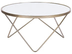 Coffee Table MERIDIAN Tempered Glass White/ Gold