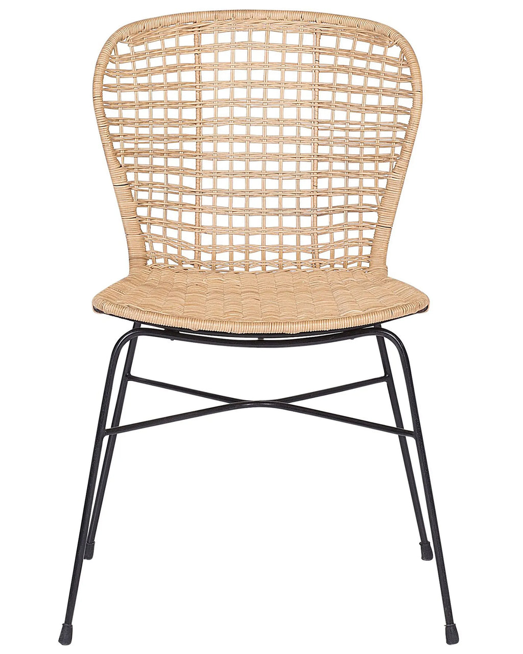 Set of 2 Dining Chairs ELFROS Rattan Natural