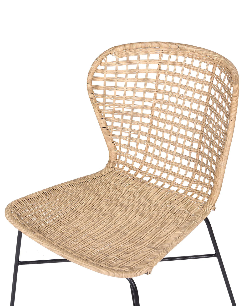 Set of 2 Dining Chairs ELFROS Rattan Natural