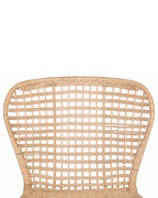 Set of 2 Dining Chairs ELFROS Rattan Natural