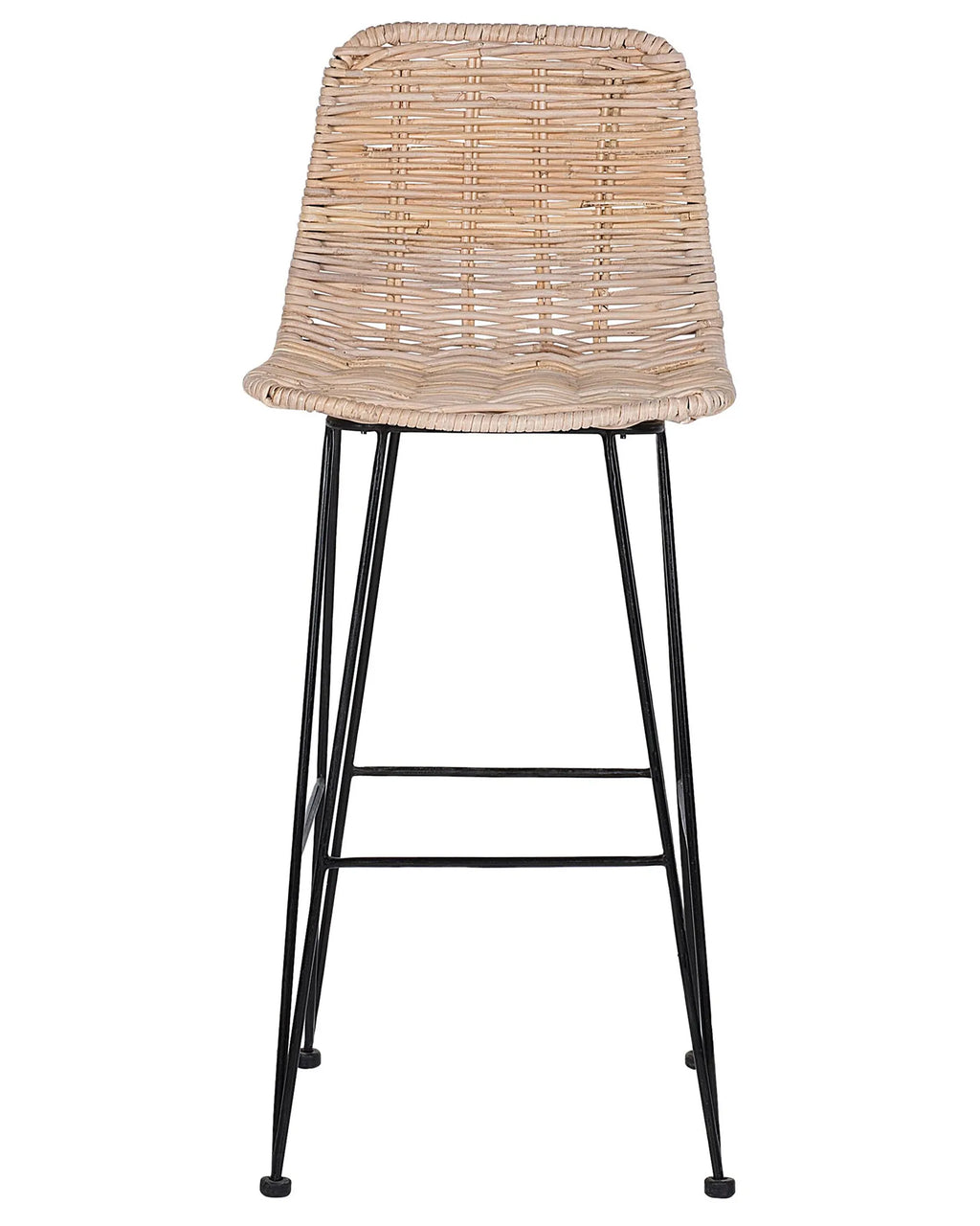 Set of 2 Bar Chairs CASSITA Rattan Natural