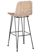Set of 2 Bar Chairs CASSITA Rattan Natural