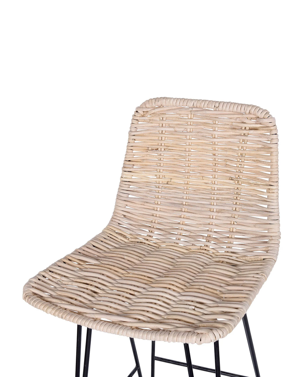 Set of 2 Bar Chairs CASSITA Rattan Natural