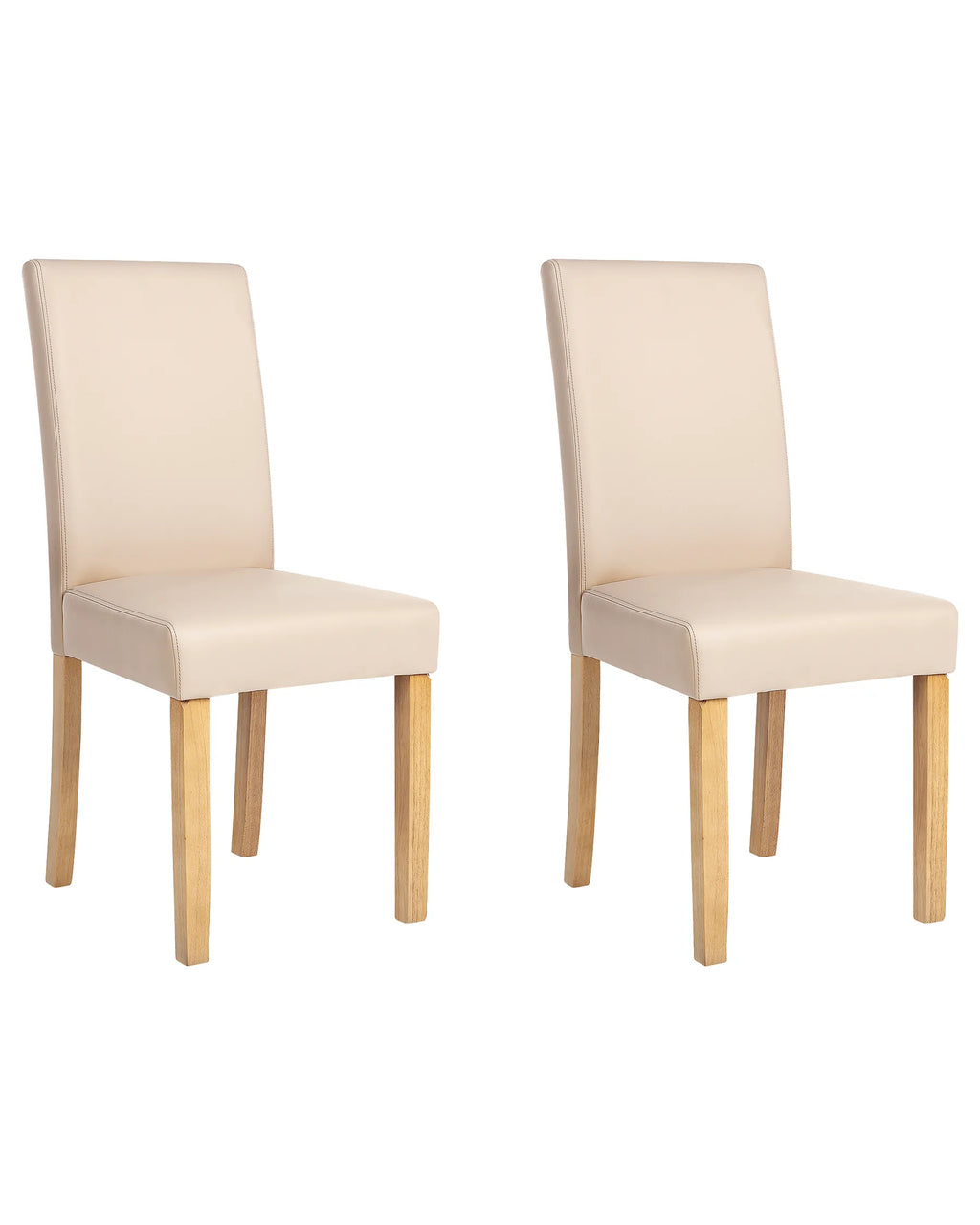 Set of 2 Dining Chairs BROADWAY Faux Leather Beige