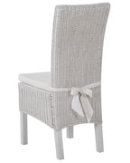 Set of 2 Dining Chairs ANDES Rattan White