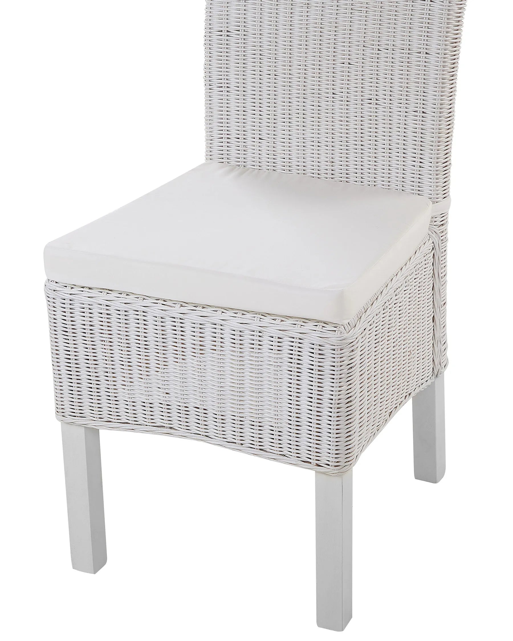 Set of 2 Dining Chairs ANDES Rattan White