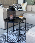 Set of 2 Side Tables TWINS Metal Black