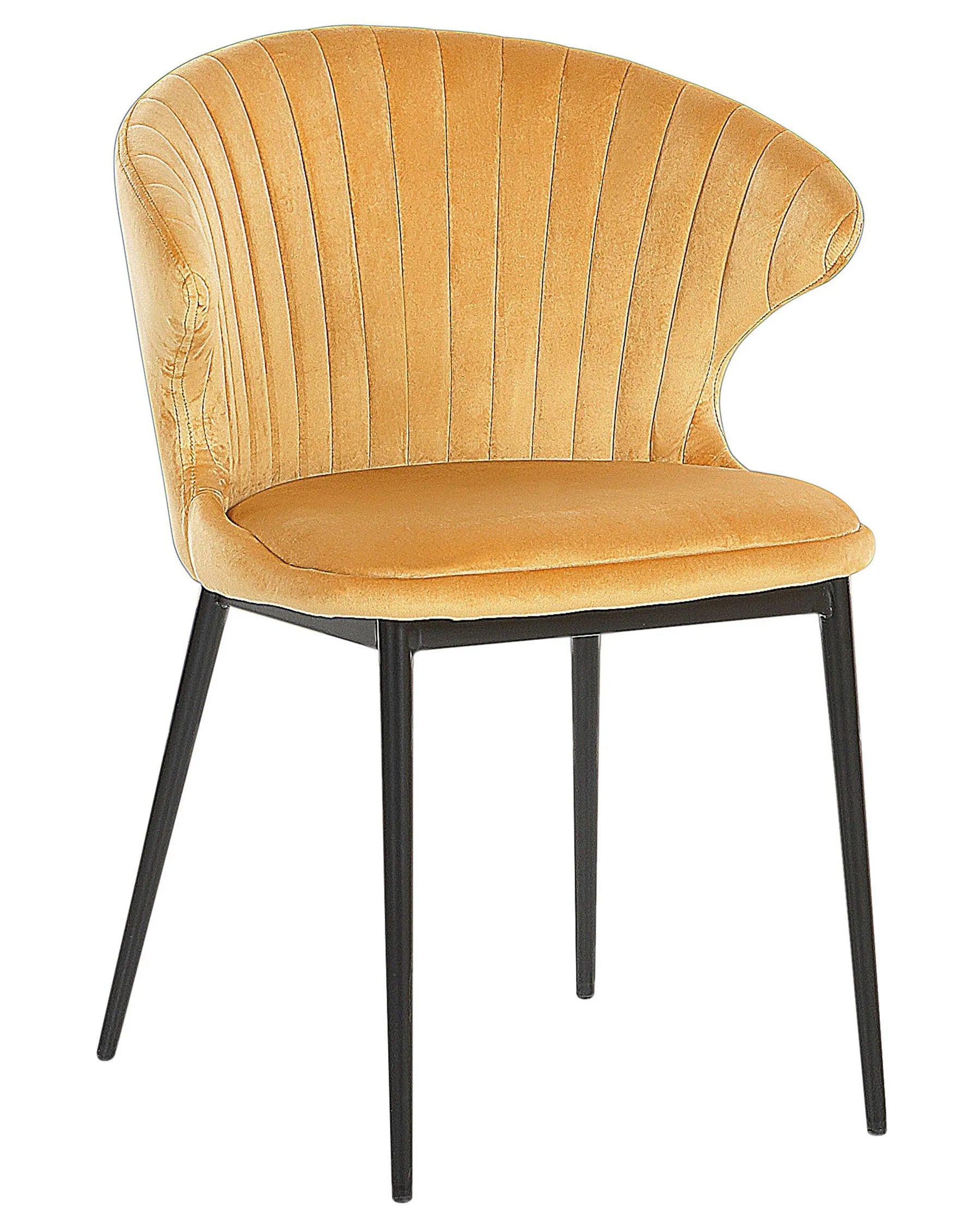 Set of 2 Dining Chairs AUGUSTA Velvet Mustard