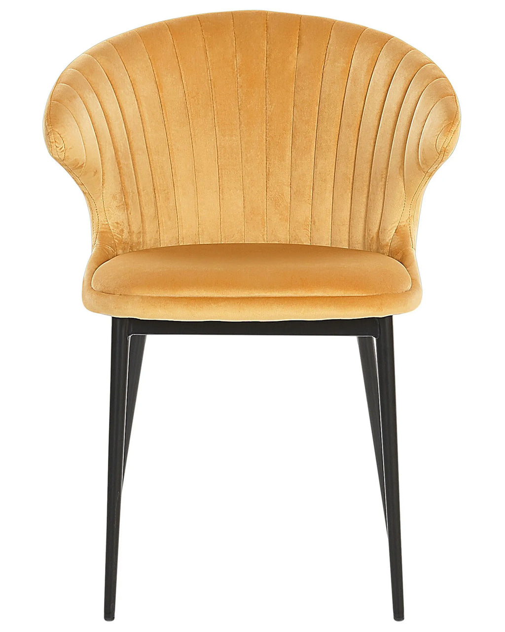 Set of 2 Dining Chairs AUGUSTA Velvet Mustard