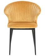Set of 2 Dining Chairs AUGUSTA Velvet Mustard