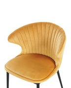 Set of 2 Dining Chairs AUGUSTA Velvet Mustard