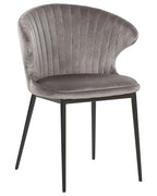 Set of 2 Dining Chairs AUGUSTA Velvet Grey