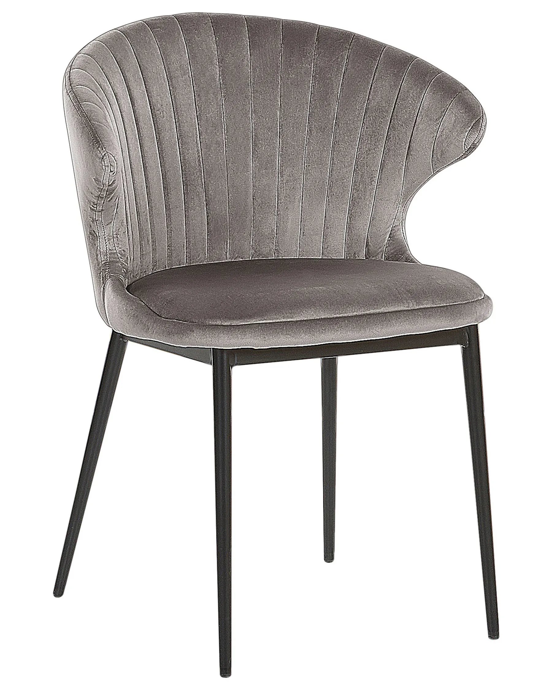 Set of 2 Dining Chairs AUGUSTA Velvet Grey