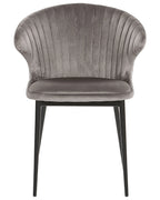 Set of 2 Dining Chairs AUGUSTA Velvet Grey