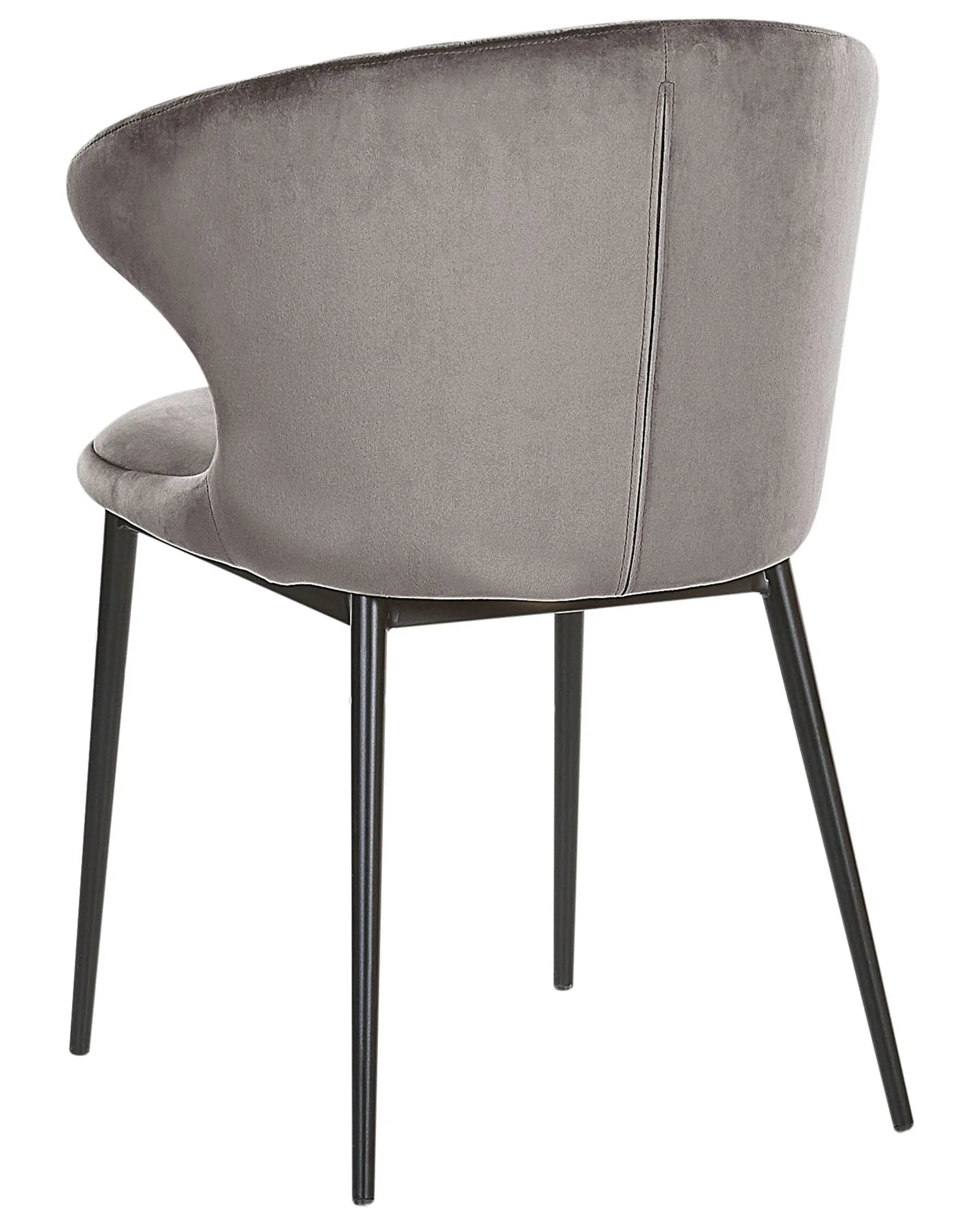 Set of 2 Dining Chairs AUGUSTA Velvet Grey