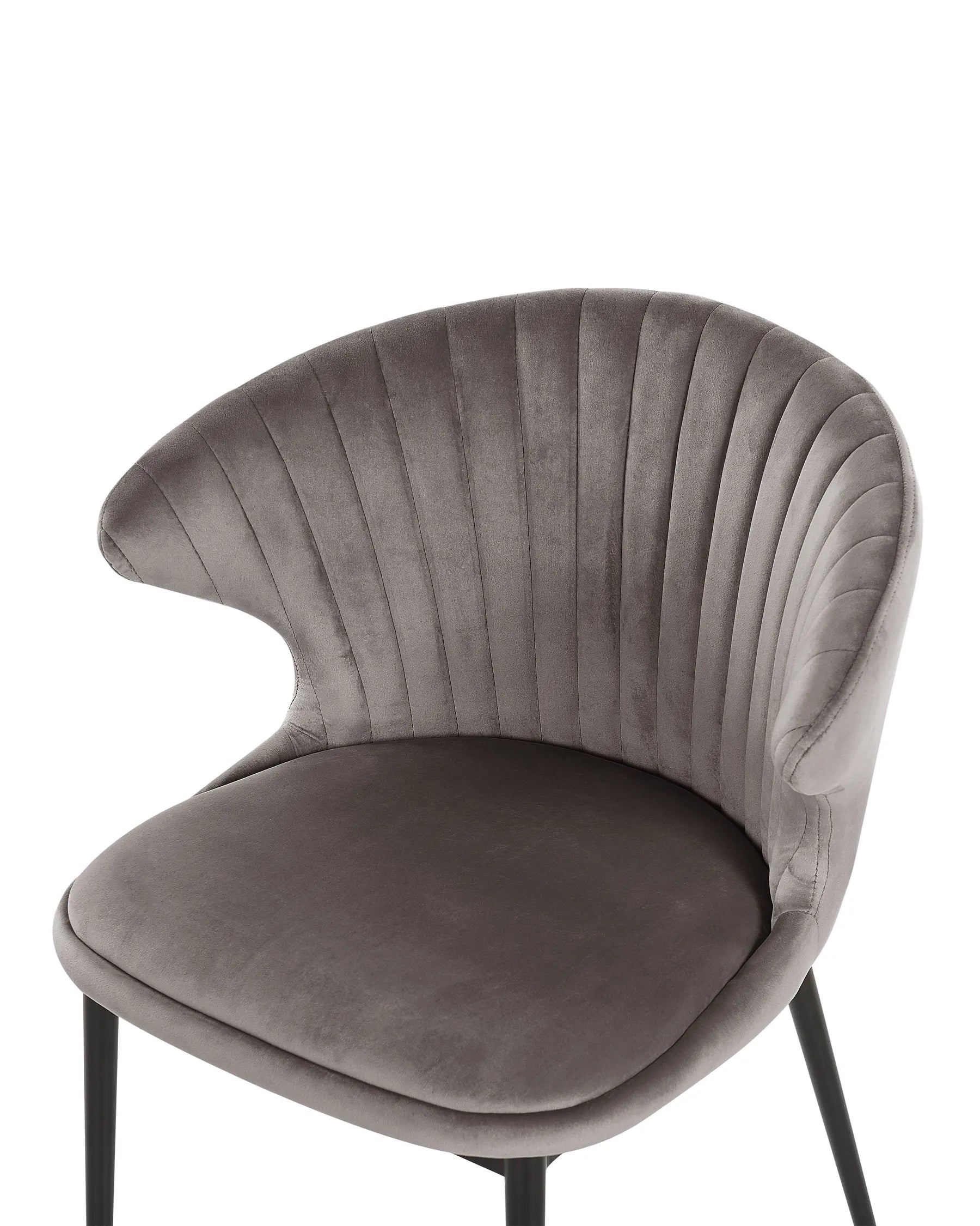 Set of 2 Dining Chairs AUGUSTA Velvet Grey