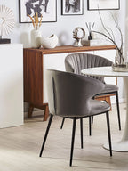 Set of 2 Dining Chairs AUGUSTA Velvet Grey