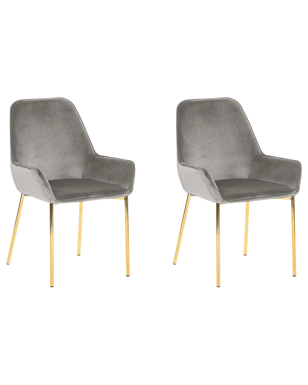 Set of 2 Dining Chairs LOVERNA Velvet Grey
