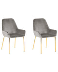 Set of 2 Dining Chairs LOVERNA Velvet Grey