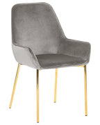 Set of 2 Dining Chairs LOVERNA Velvet Grey