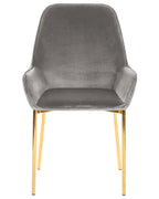 Set of 2 Dining Chairs LOVERNA Velvet Grey