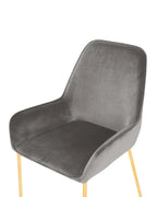 Set of 2 Dining Chairs LOVERNA Velvet Grey