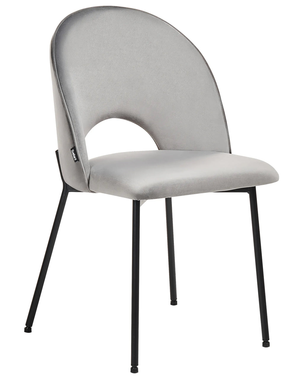 Set of 2 Dining Chairs COVELO Velvet Grey
