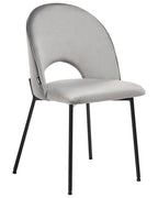 Set of 2 Dining Chairs COVELO Velvet Grey