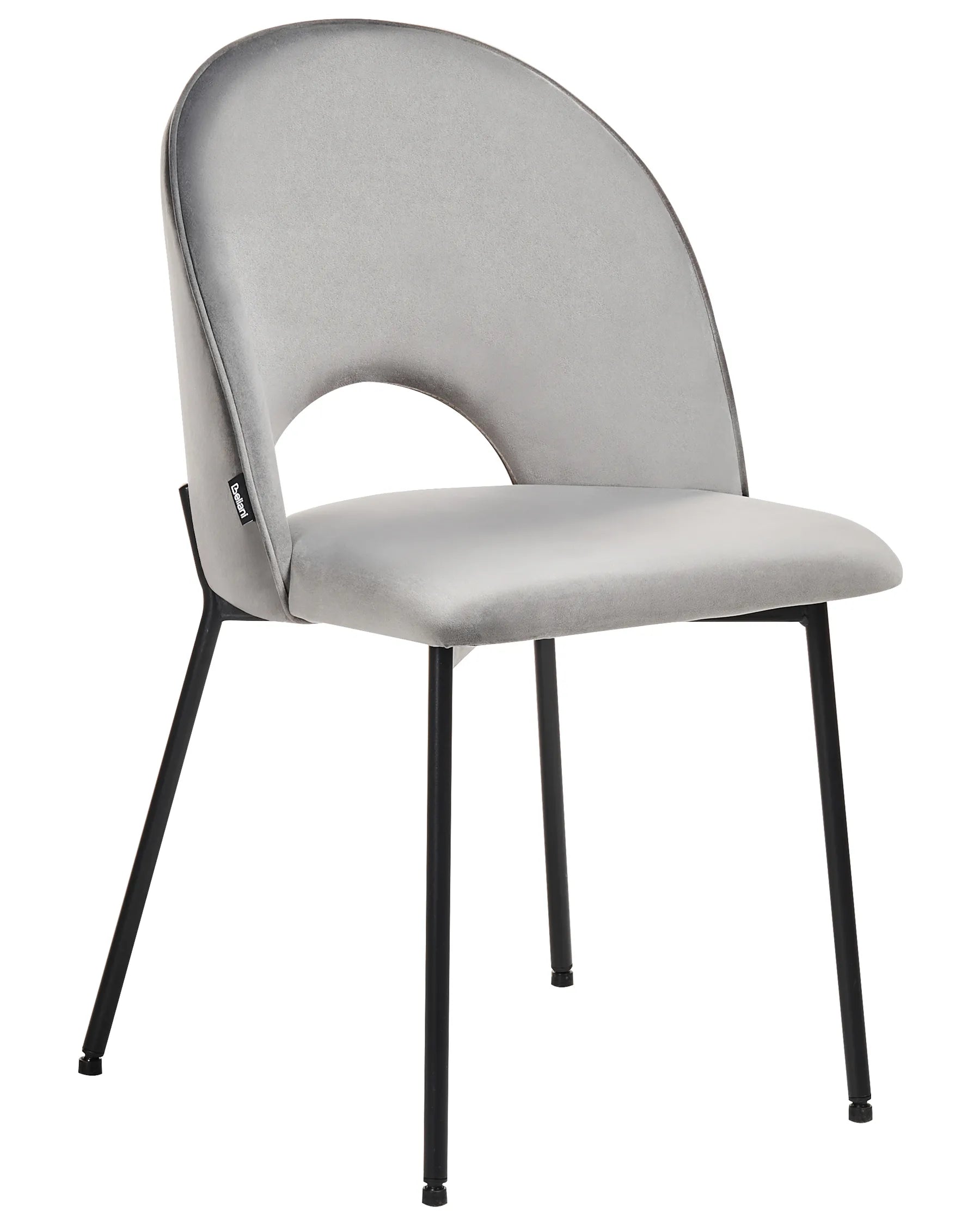 Set of 2 Dining Chairs COVELO Velvet Grey