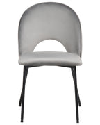 Set of 2 Dining Chairs COVELO Velvet Grey