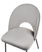 Set of 2 Dining Chairs COVELO Velvet Grey