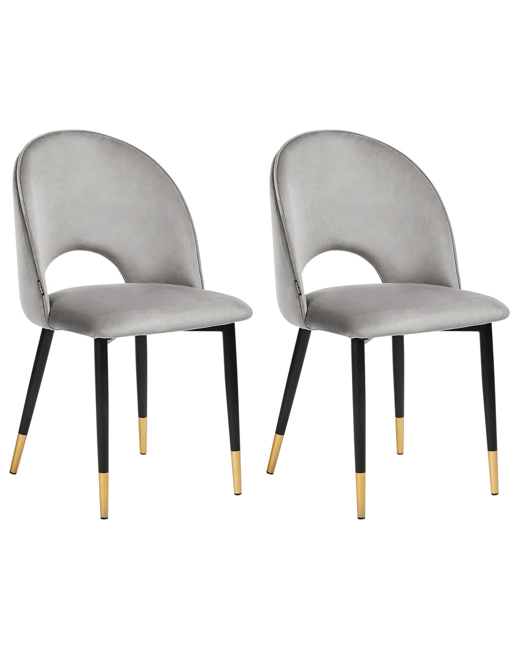 Set of 2 Dining Chairs MAGALIA Velvet Grey