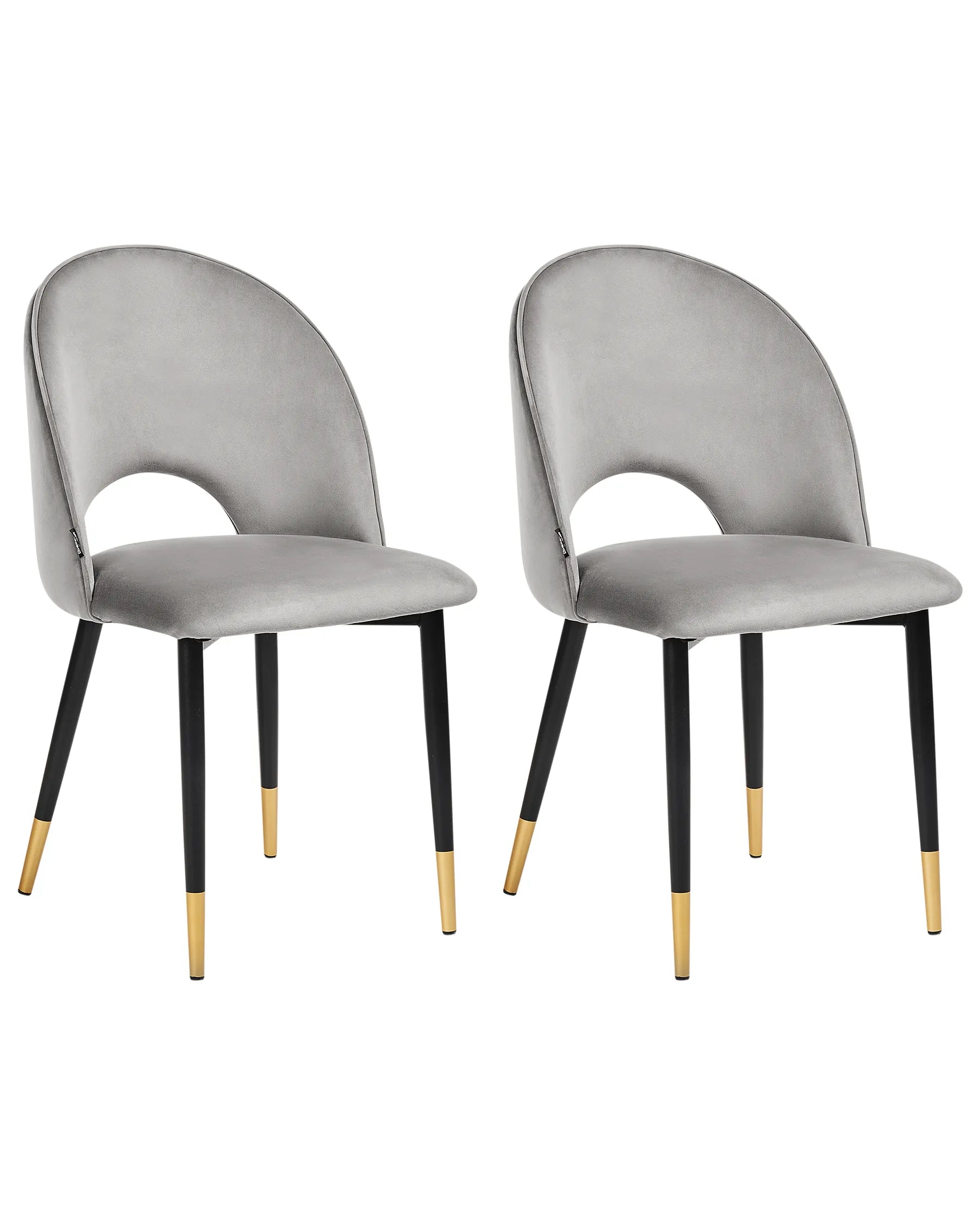 Set of 2 Dining Chairs MAGALIA Velvet Grey