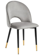 Set of 2 Dining Chairs MAGALIA Velvet Grey