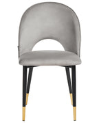 Set of 2 Dining Chairs MAGALIA Velvet Grey