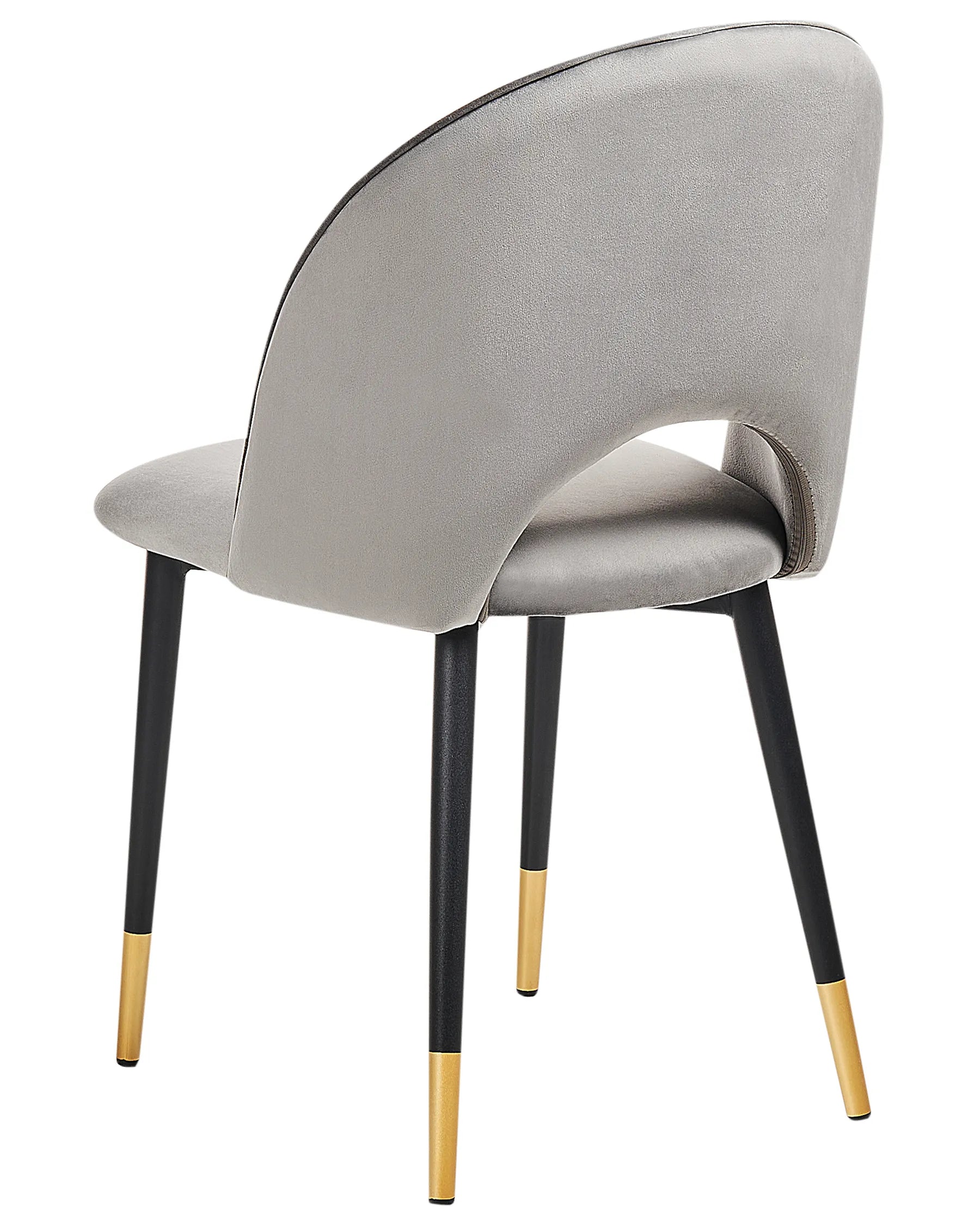 Set of 2 Dining Chairs MAGALIA Velvet Grey