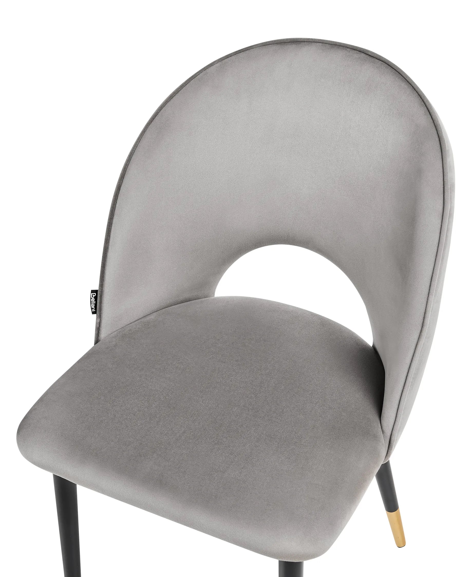 Set of 2 Dining Chairs MAGALIA Velvet Grey