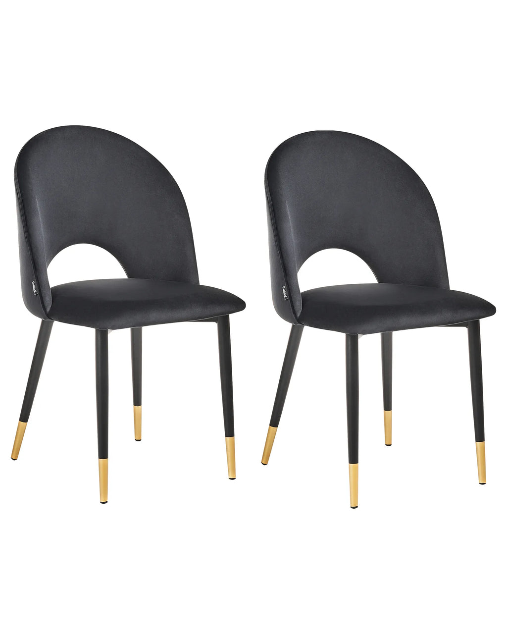 Set of 2 Dining Chairs MAGALIA Velvet Black