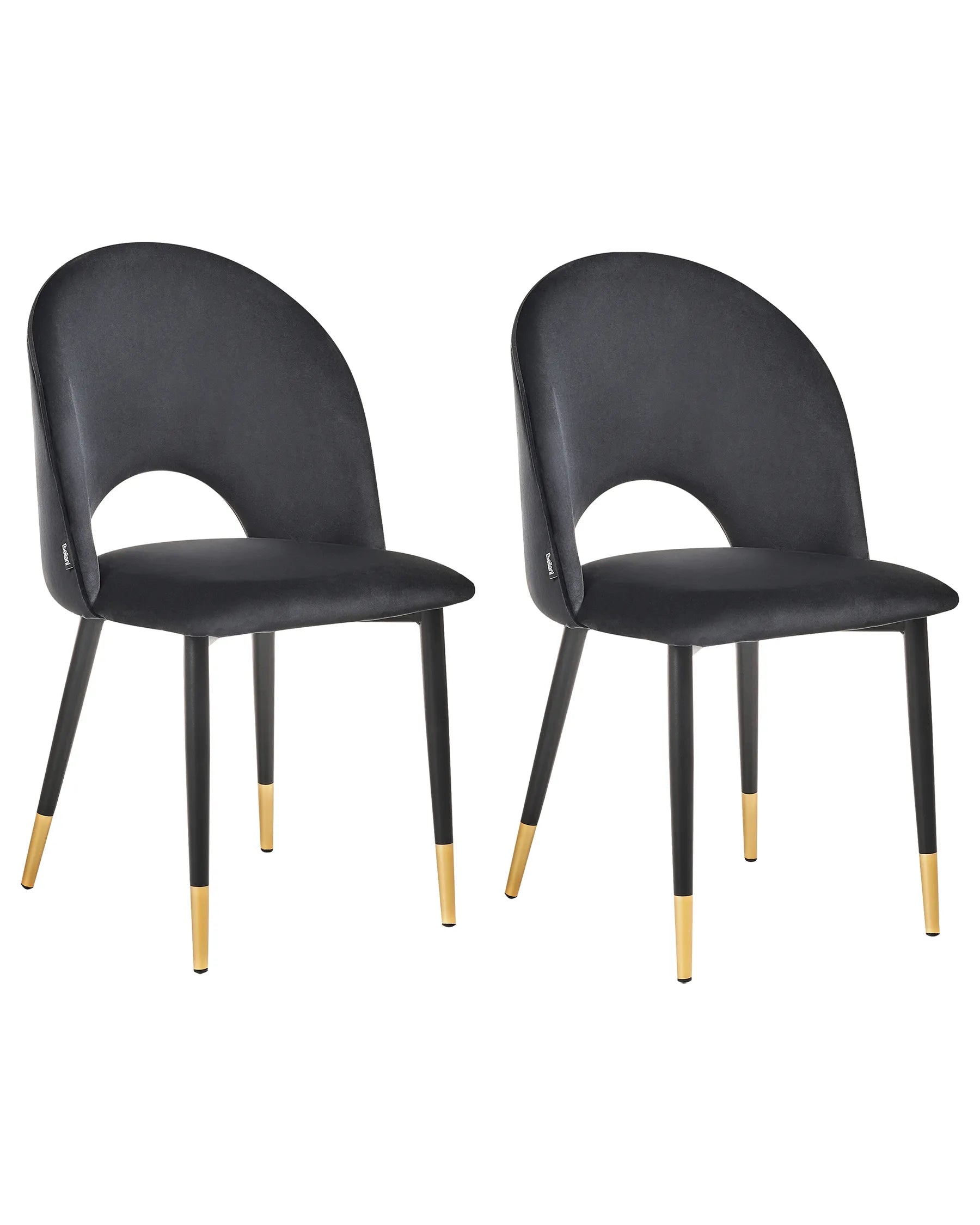 Set of 2 Dining Chairs MAGALIA Velvet Black